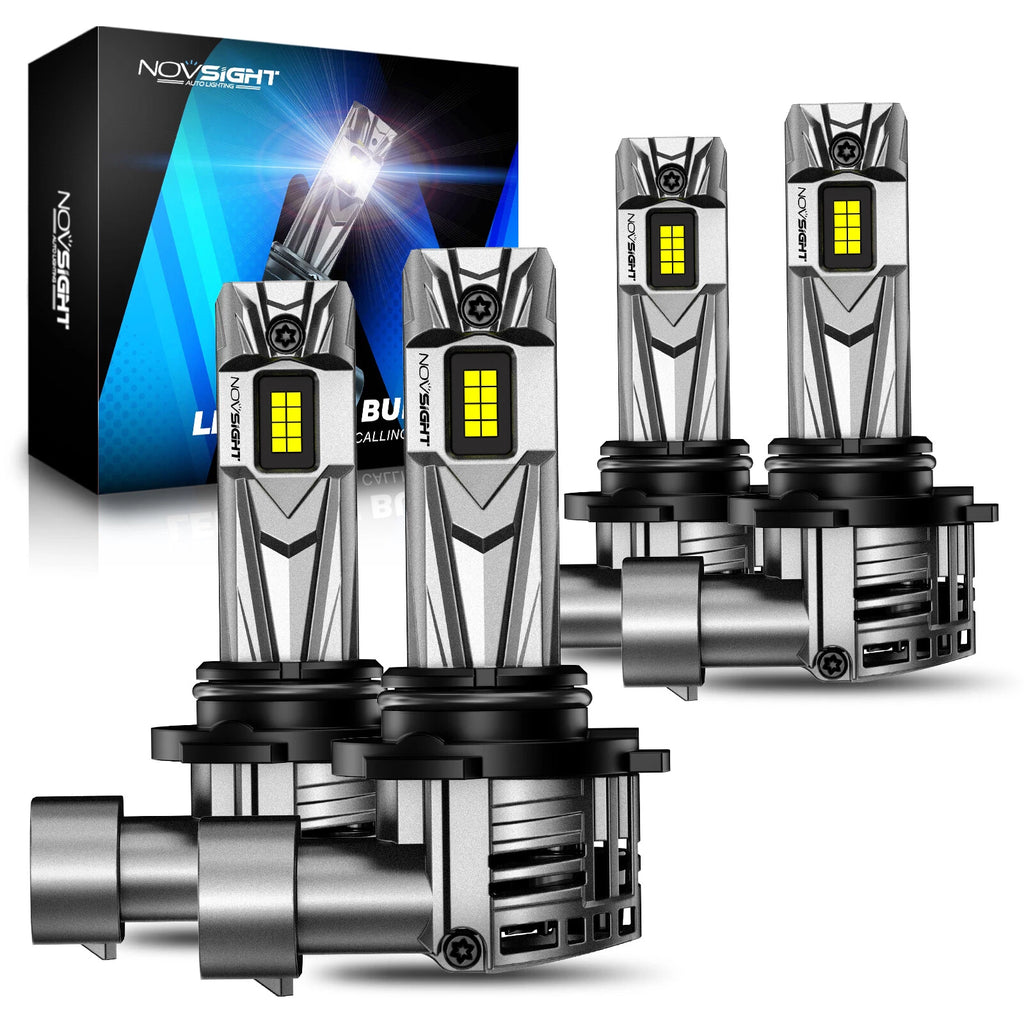 4X HB3 HB4 9005+9006 Combo LED Headlight 18000LM Hi-Low Beam Bulb for Cars