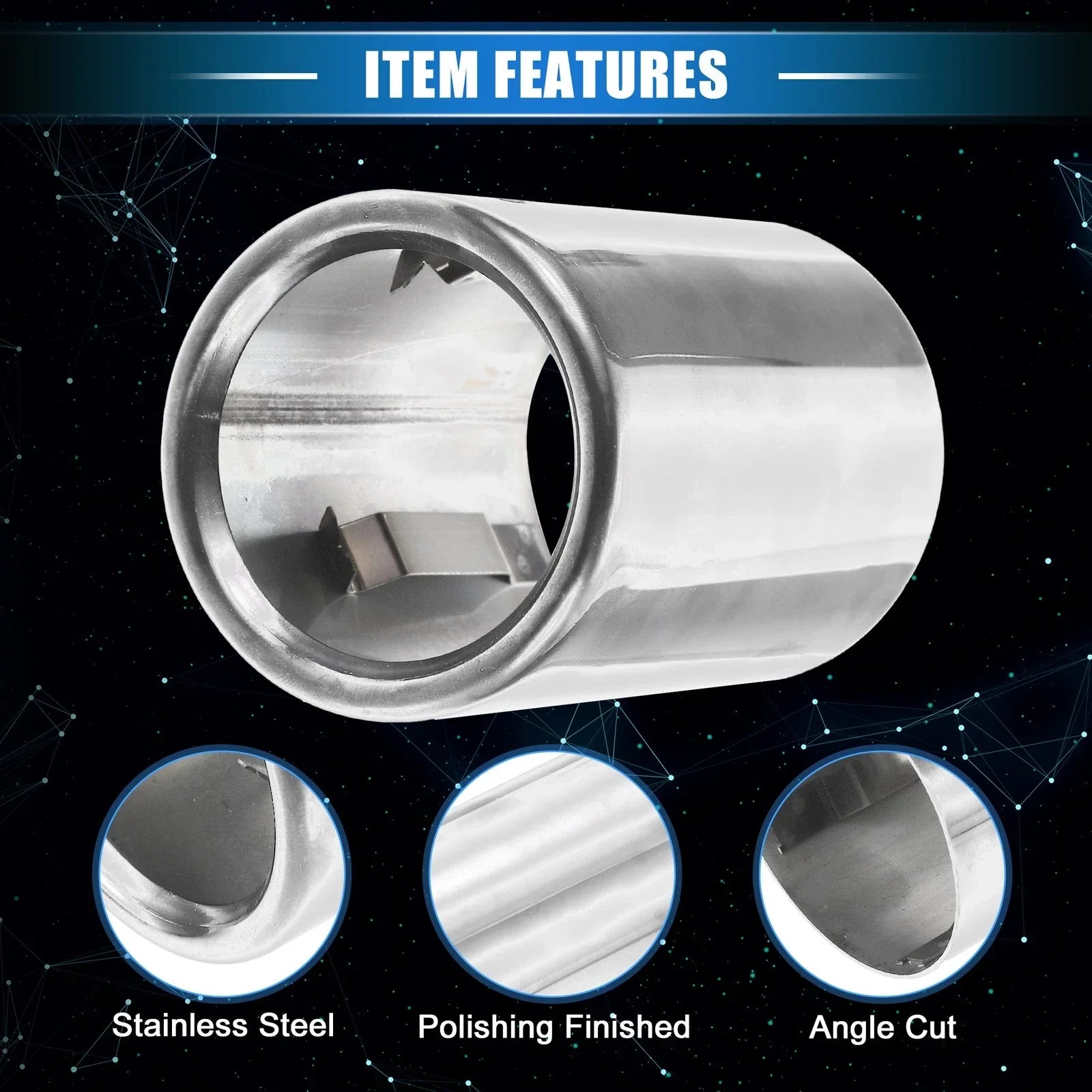 Exhaust Tip Tail Pipe for BMW 328i 325i E90 Silver Tone (2007 - 2010)