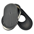 15" Oval Polished Aluminum Air Cleaner for Chevy Ford Mopar (Fits Various)