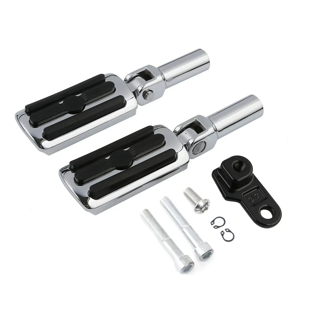 Pair Chrome Passenger Foot Pegs for Harley Softail Slim (2012-2017)