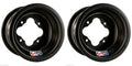 Set of 2 DWT Black A5 10" Front 8" Rear Wheels for Yamaha YFZ450 Banshee Raptor 700 660