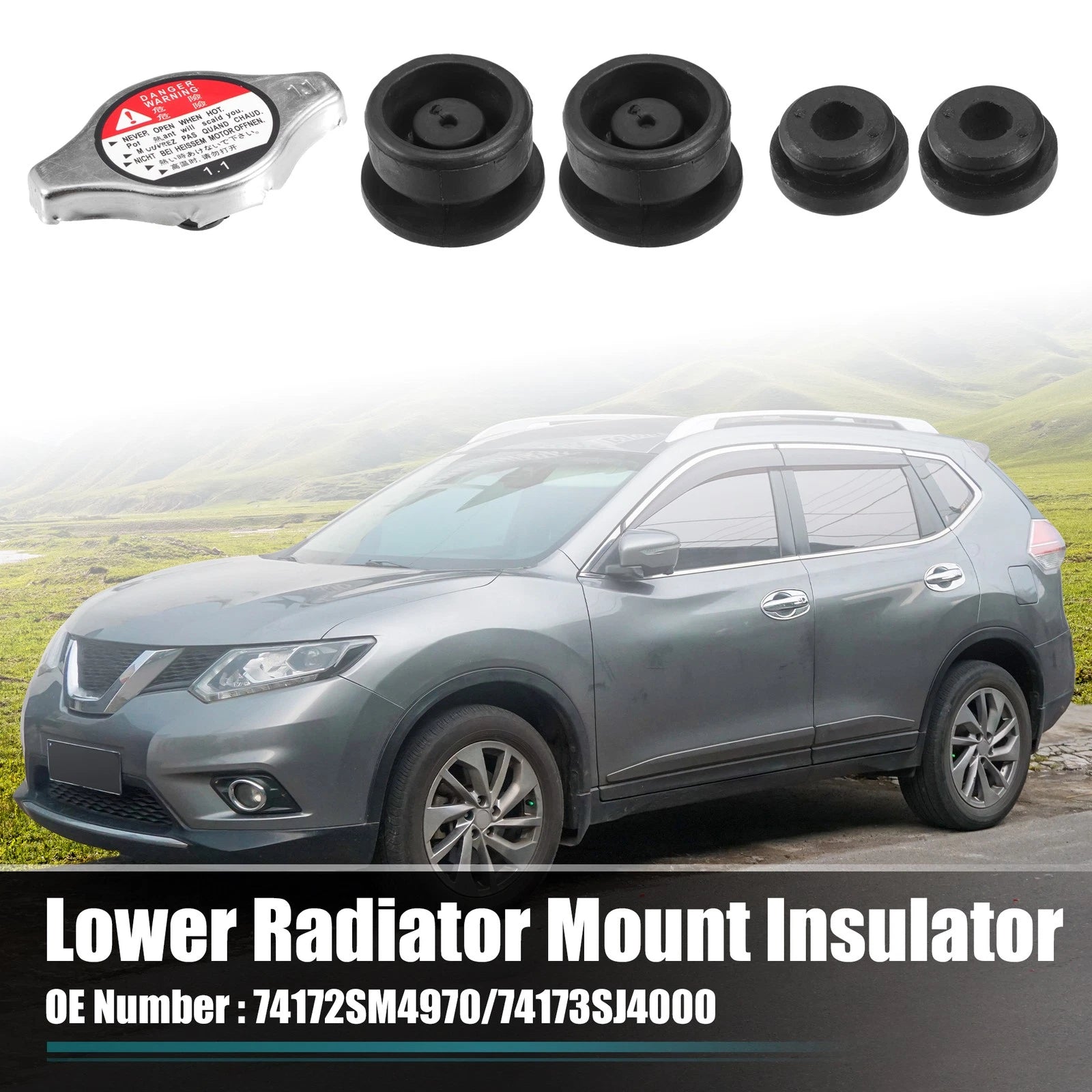 Set of 2 Radiator Mount Insulators for Honda Accord (No. 74172SM4970/74173SJ4000)