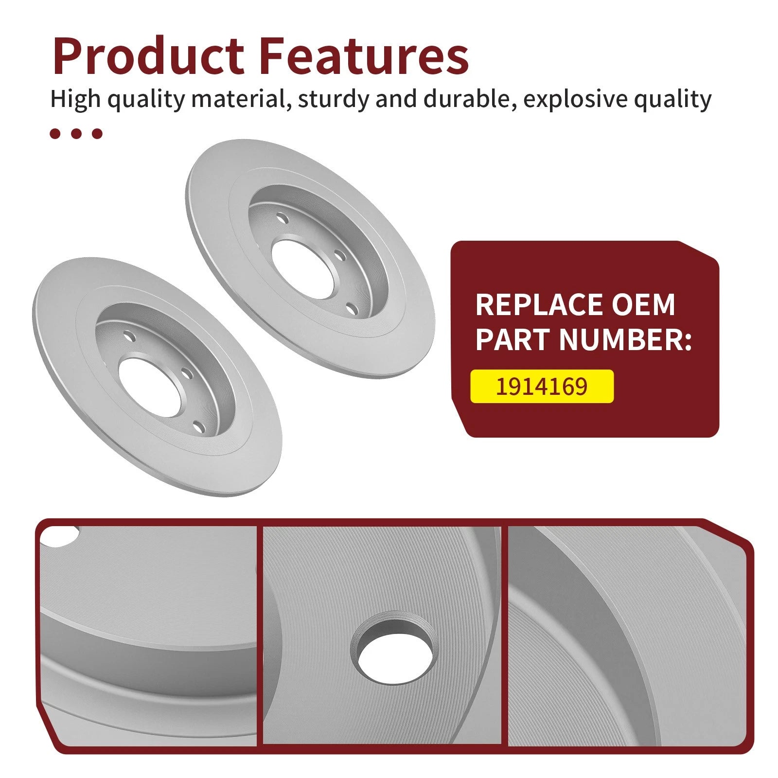 2X Rear Brake Rotor 1914169 for Polaris XPEDITION XP 5, ADV 5 (2024–2025)