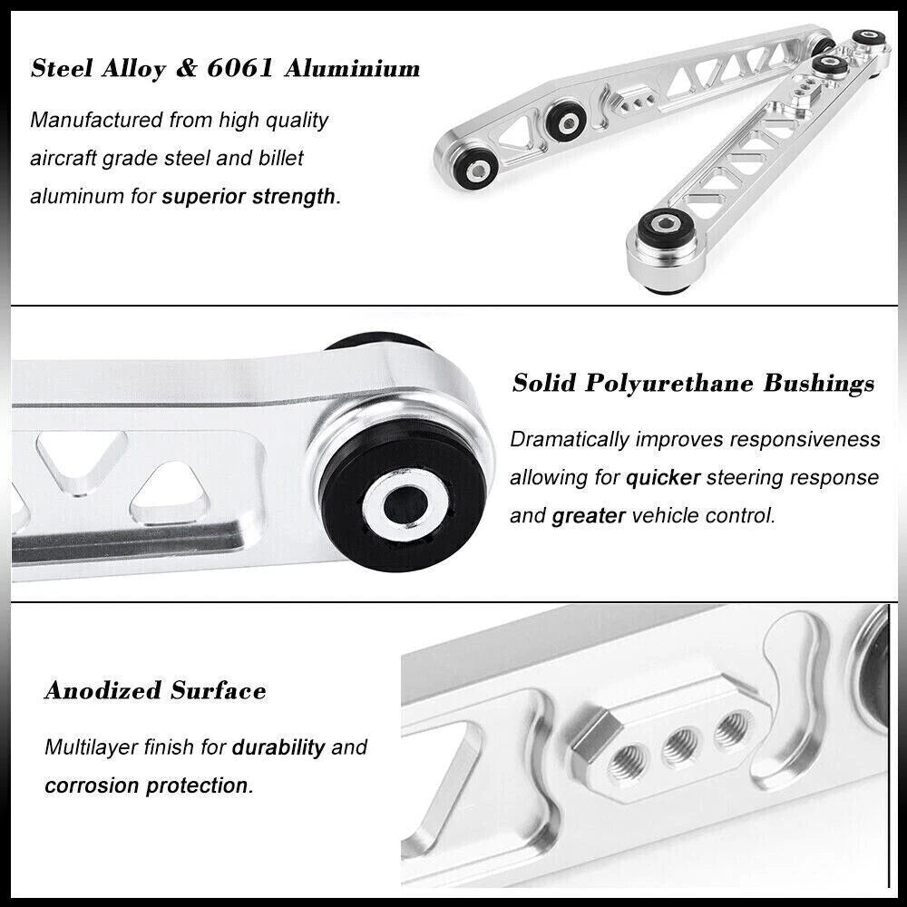 Rear Lower Control Arms Subframe Brace Tie Bar for Honda Civic EK (1996–2000)