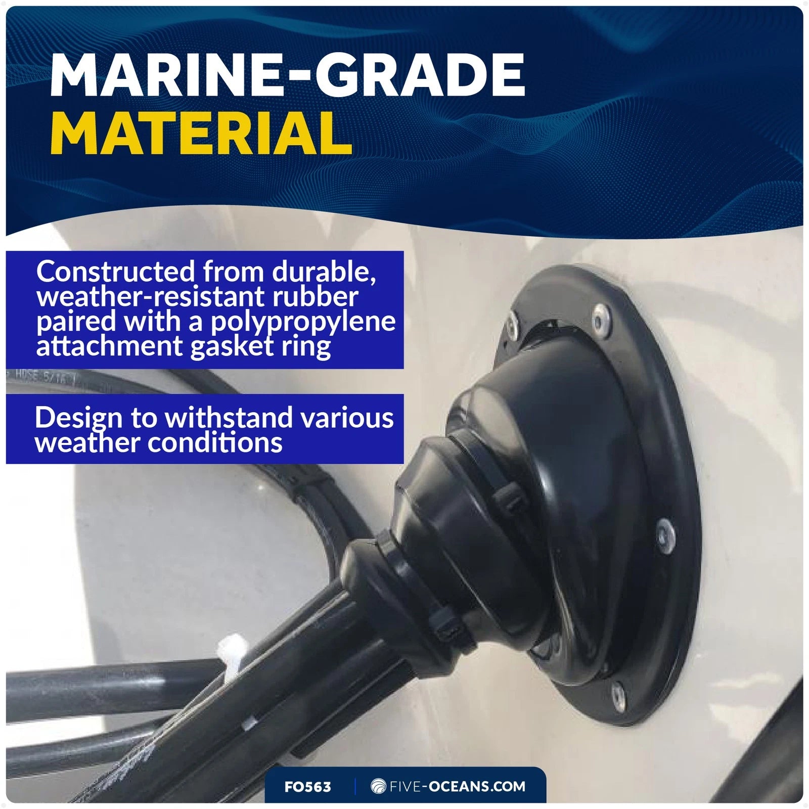 Motor Well Boot for Five Oceans (Fits holes up to 5-1/2" diameter)