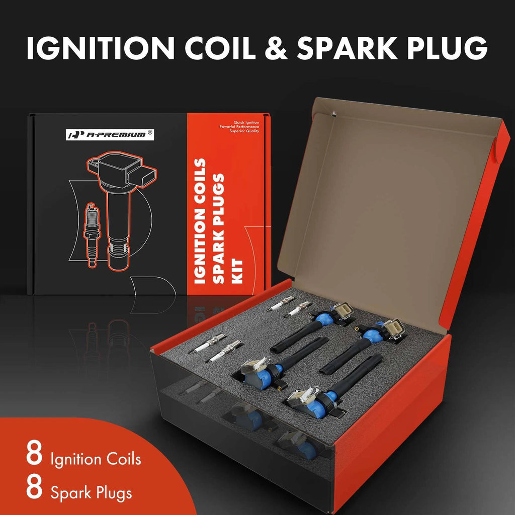 Set of 8 Ignition Coils & Iridium Spark Plugs for Land Rover Range Rover