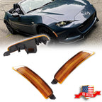 2X Amber Lens Front Side Marker Lights for Mazda MX-5 Miata (2016–2022)