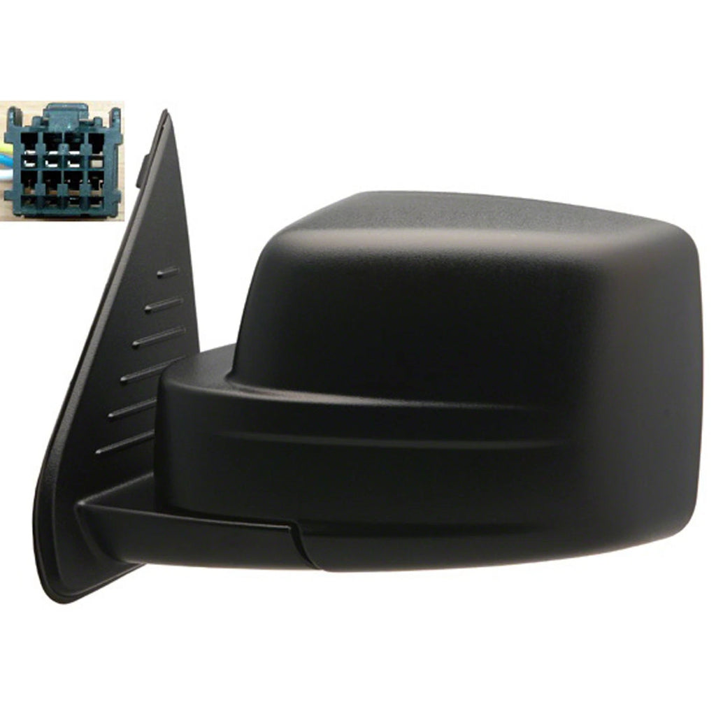Replacement Textured Driver Side Power Door Mirror w/Heated Glass w/o Memory