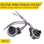 2X Front Turn Signal Light Bulb 3157 T25 Socket Harness for Car Accessories