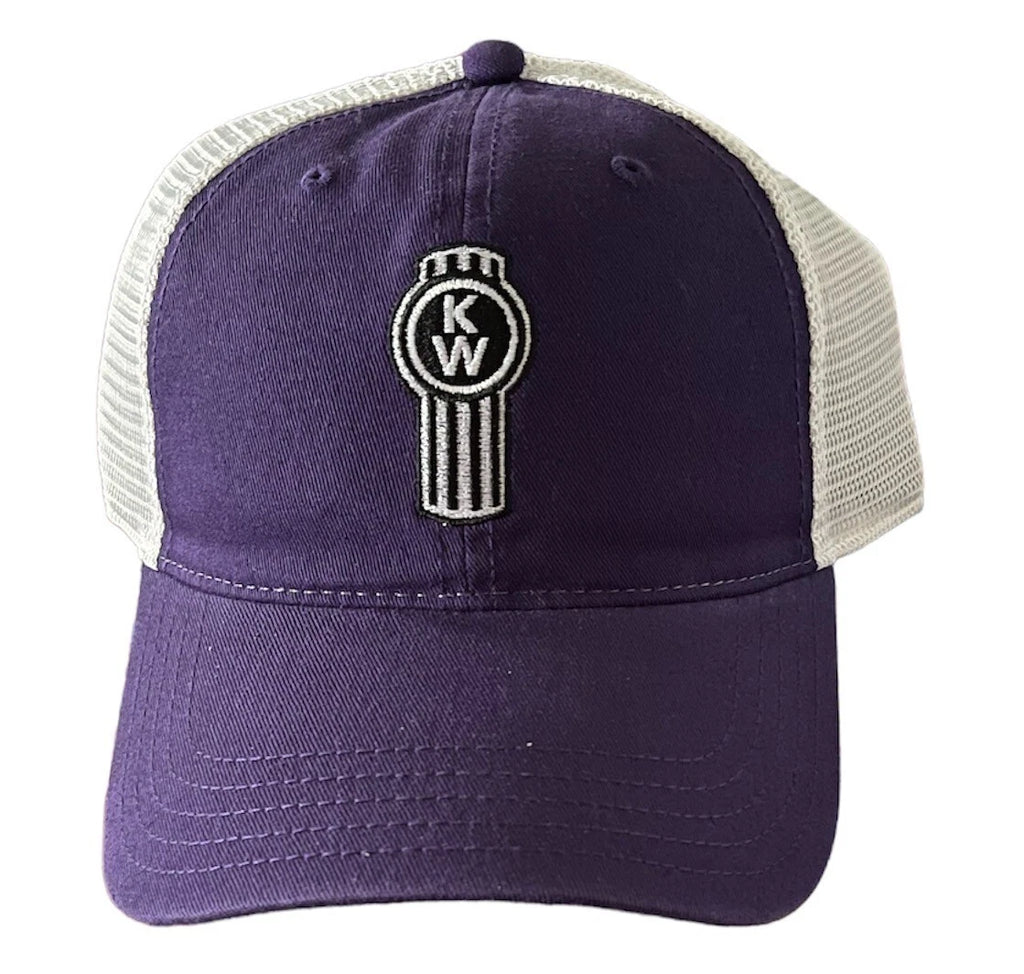 Kenworth Trucks Snapback Cap Hat - Purple White Mesh