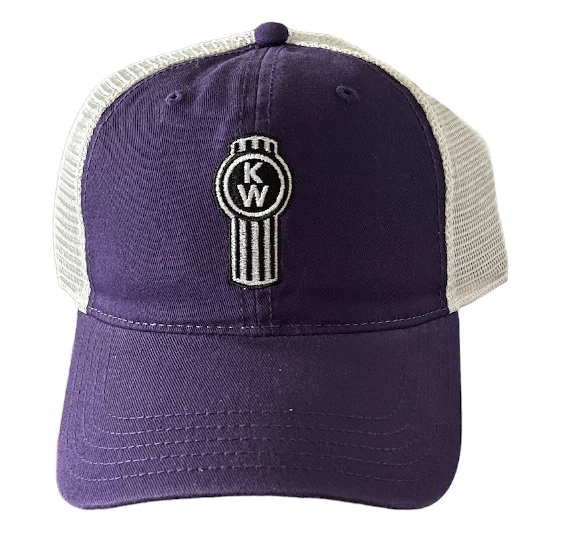 Kenworth Trucks Snapback Cap Hat - Purple White Mesh