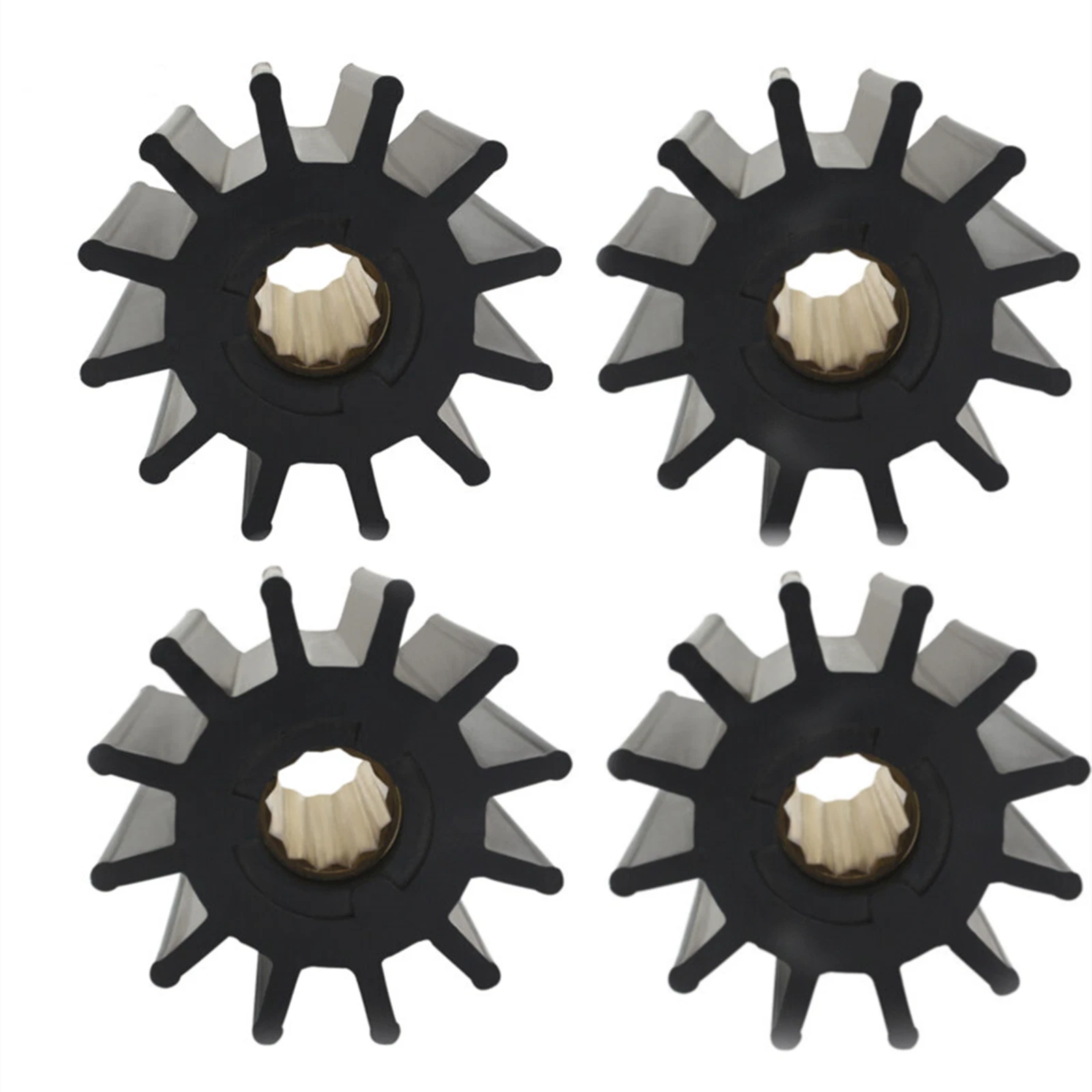 Set of 4 Water Pump Flexible Rubber Impellers for Jabsco (17938-0001)