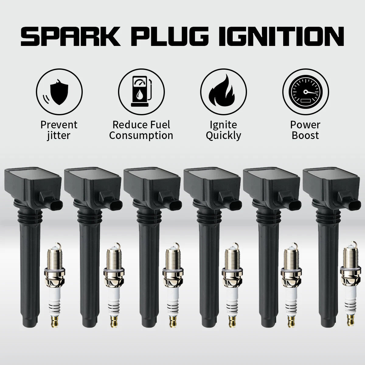 6X Ignition Coil & 6X Spark Plug for Dodge Jeep Ram Chrysler 3.6L (2011–2021) UF648