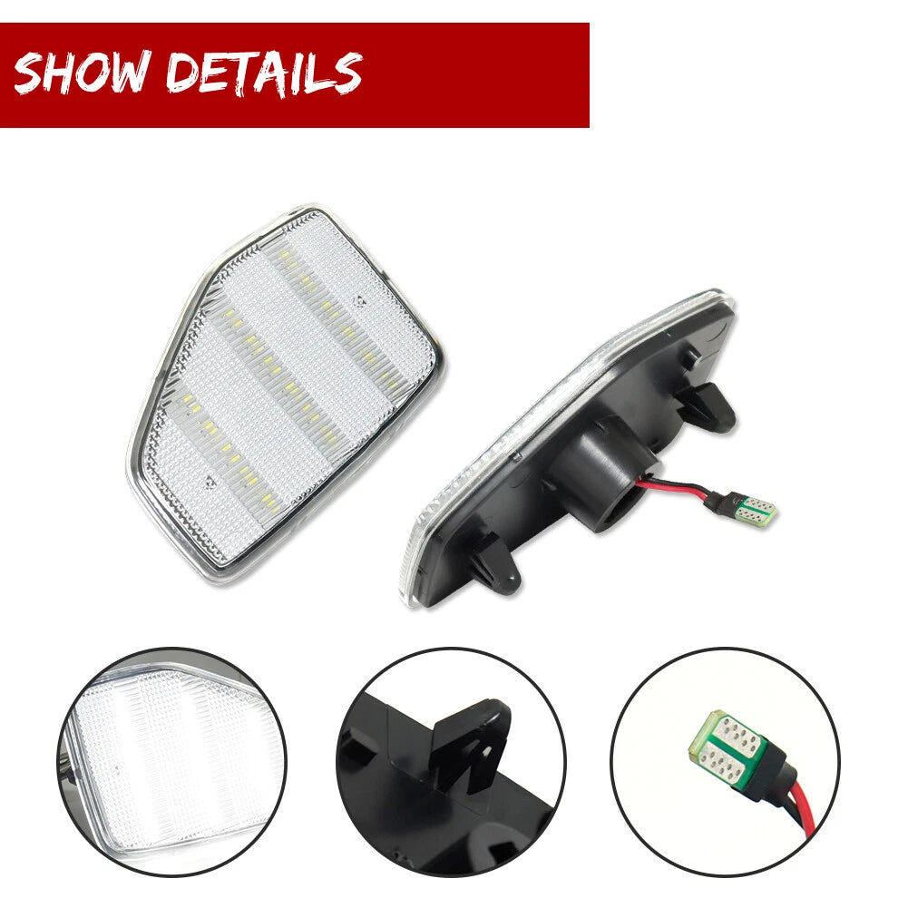 Clear White Fender Side Marker Lights for Hummer H3, H3T (2005–2010)