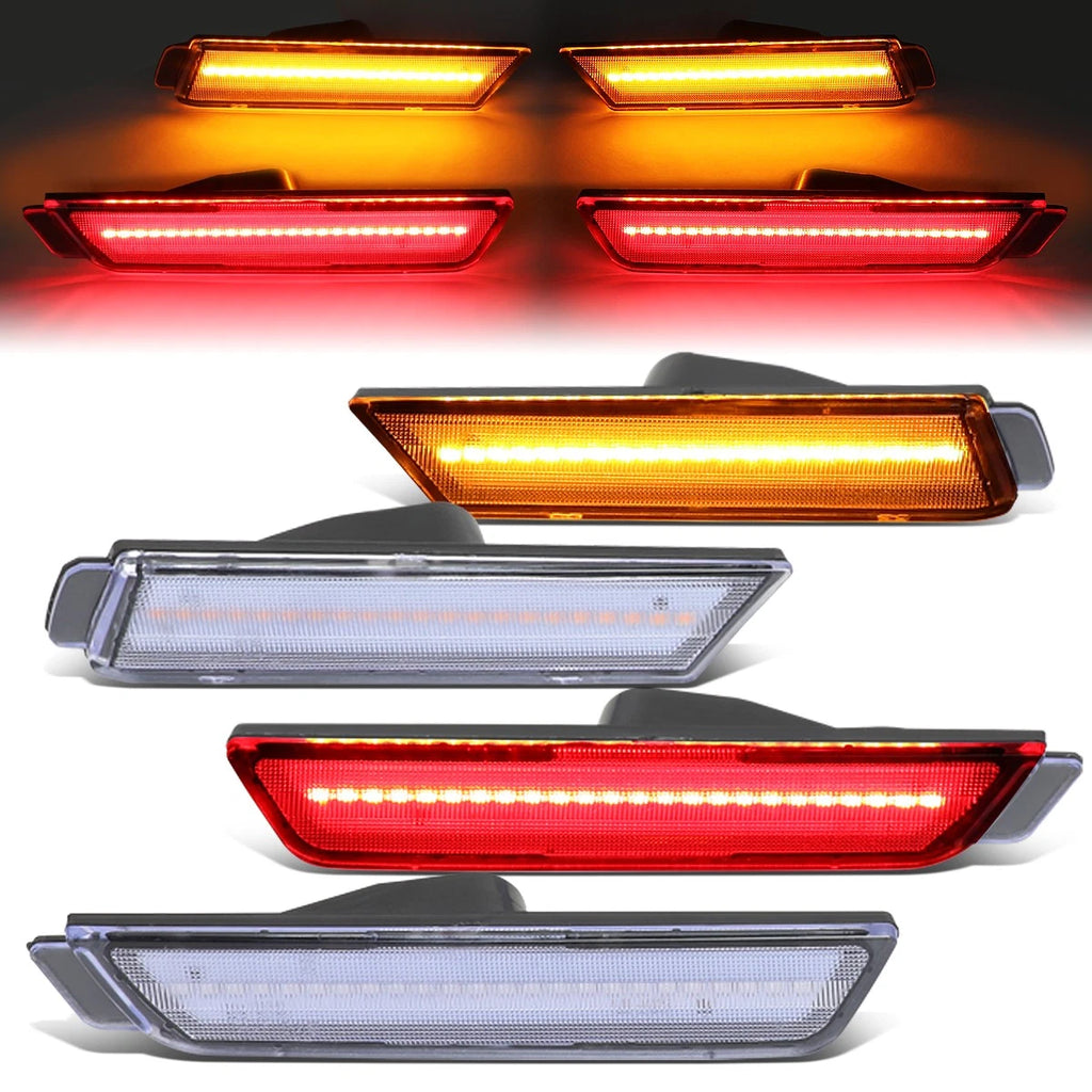 Set of 4 LED Bumper Side Marker Light Lamps for Chevy Camaro (2010–2015)