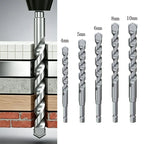 Carbide Masonry Drill Bits Set of 5 (4mm, 5mm, 6mm, 8mm, 10mm) Hex Shank