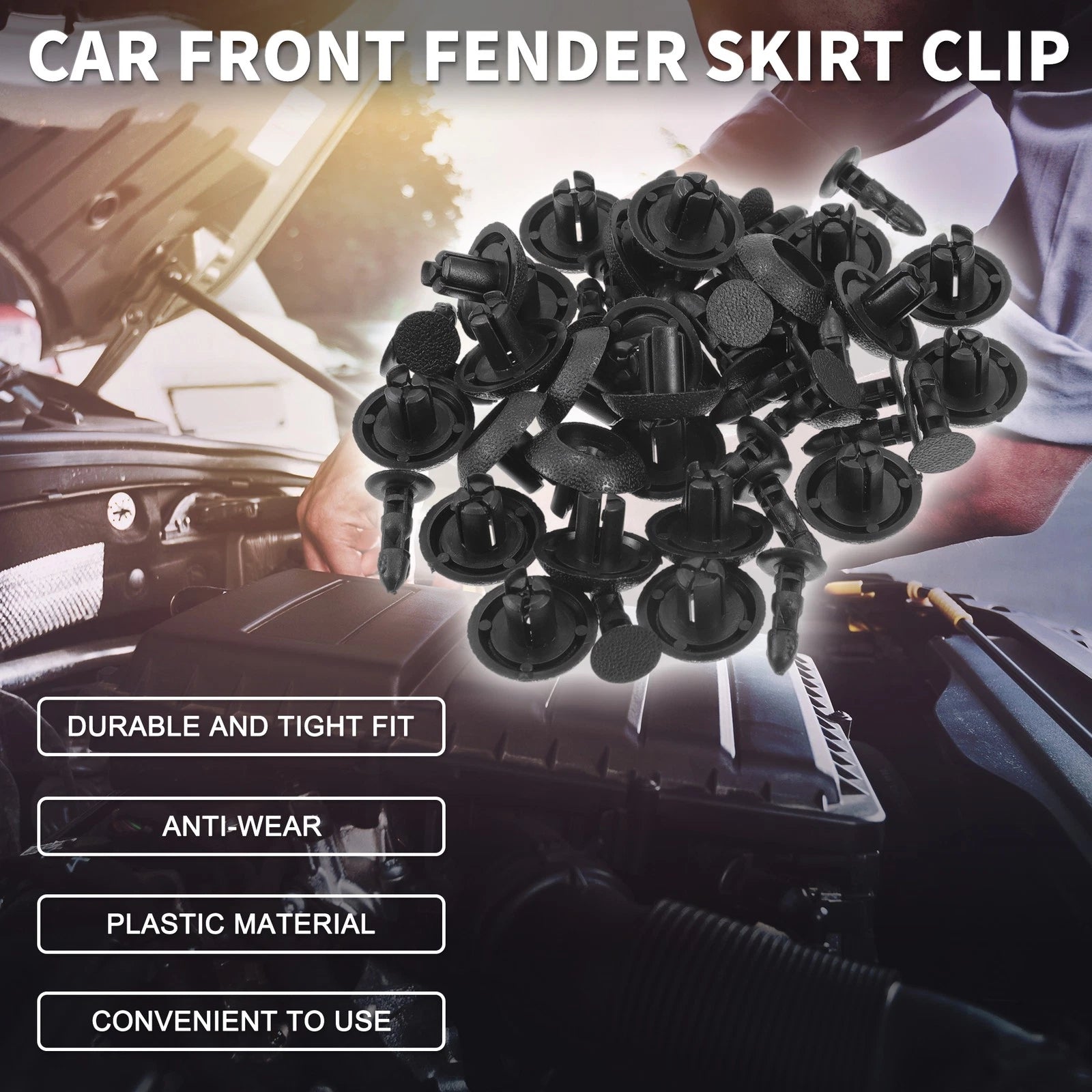 Set of 25 Front Fender Skirt Clips for Toyota 4Runner (2010–2020) & Avalon