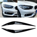 Headlight Eyelids Chrome Trim Cover ABS Black for BMW 1 Series (2015–2018)