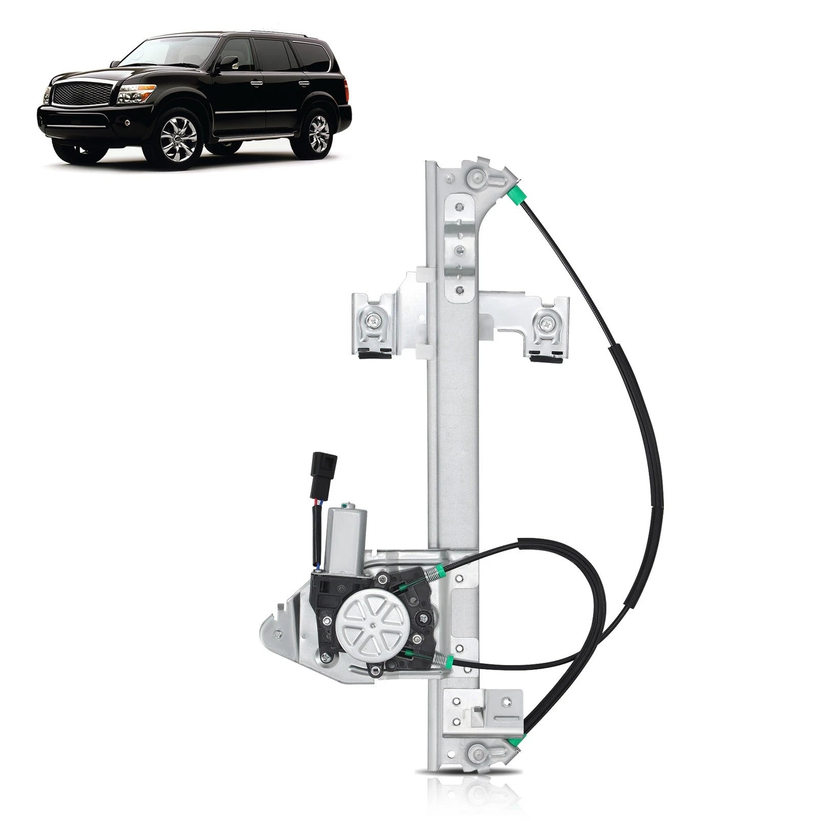 Window Regulator w/Motor Rear Left LH for GMC Envoy, Chevy Trailblazer (2002–2009)