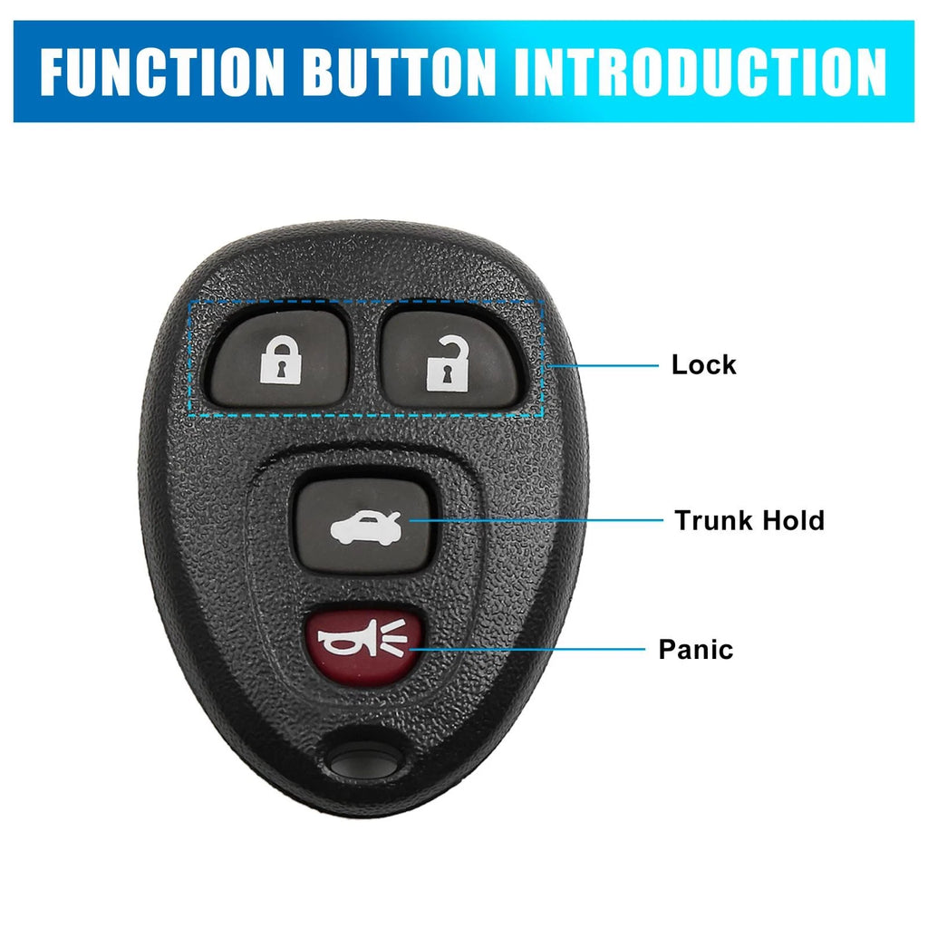 Key Fob Remote Case Shell Replacement KOBGT04A for Chevrolet Malibu (2004–2012)