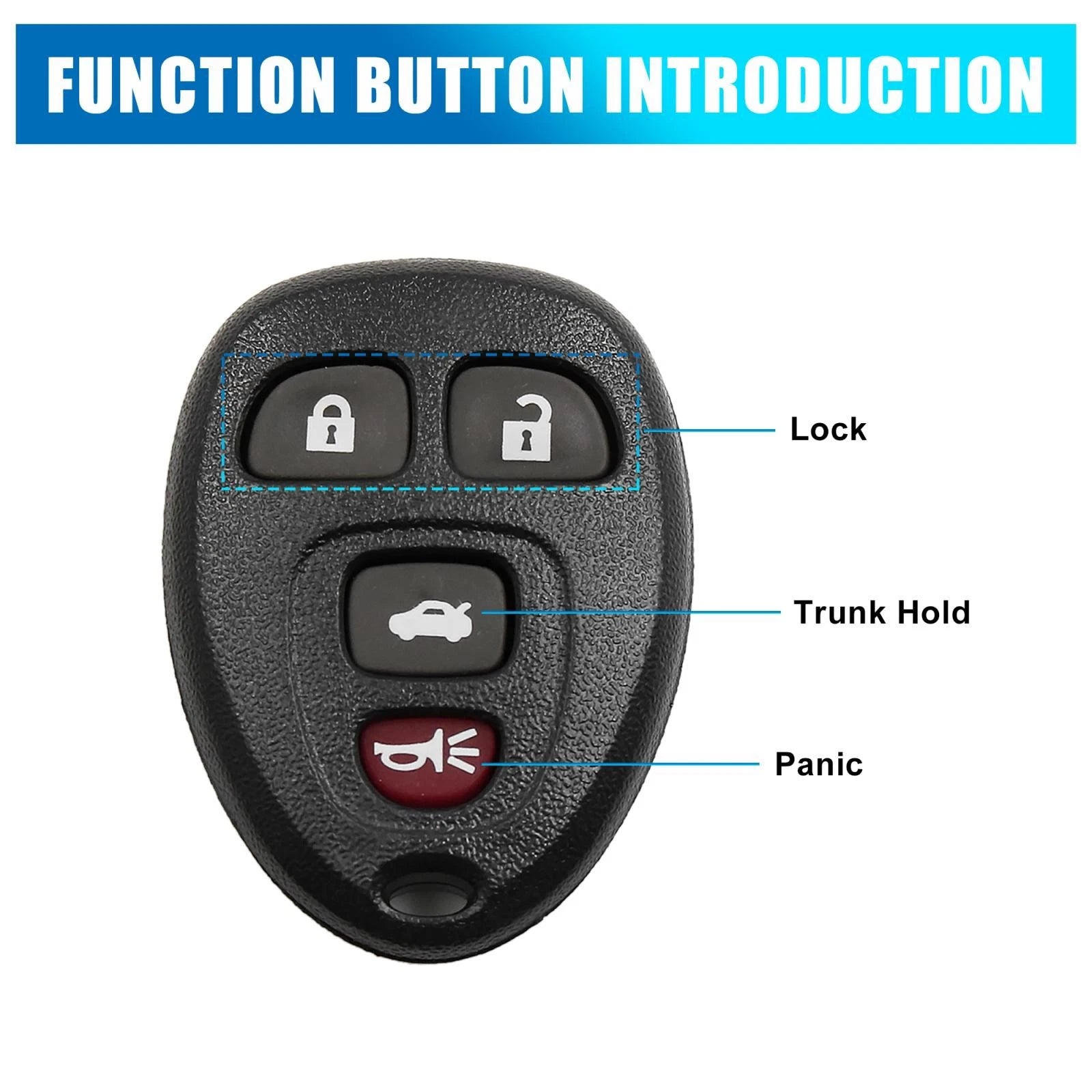 Key Fob Remote Case Shell Replacement KOBGT04A for Chevrolet Malibu (2004–2012)