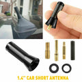 Universal Short Antenna for Car - Black Aluminum 1.4" Carbon Fiber Look