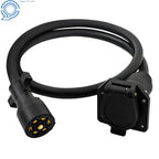 7 Pin Trailer Plug Extension Cord for RV Gooseneck (10-14 AWG)