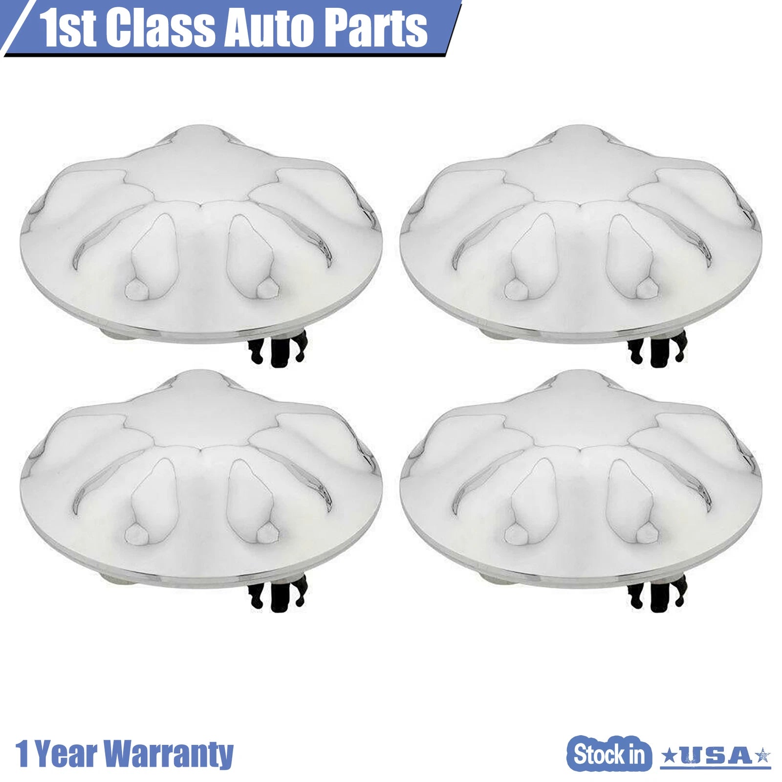 Set of 4 Chrome Wheel Center Hub Caps for Ford F-150 (2000–2004) 909034