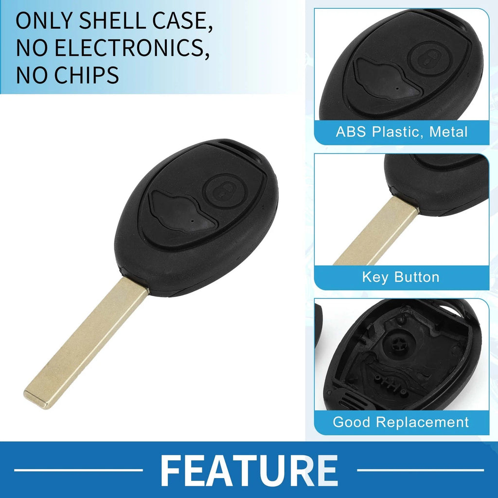2 Buttons Keyless Entry Remote Fob Shell Case for BMW Mini Cooper (2002–2005)