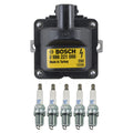 Set of 5 Bosch Ignition Coils & NGK Laser Platinum Spark Plugs for EuroVan (1980–2000)