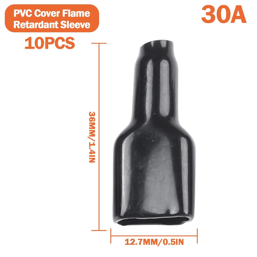 Set of 10 Black PVC Connector Jackets for High Power Equipment