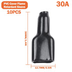 Set of 10 Black PVC Connector Jackets for High Power Equipment