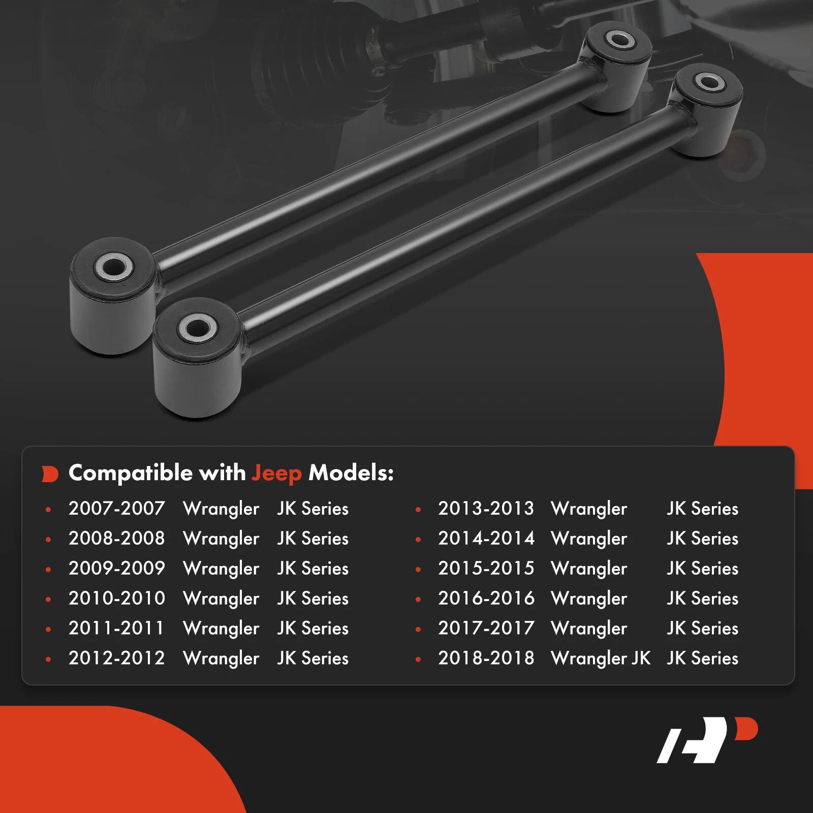 2X Rear Lower Control Arm Kit for Jeep Wrangler (2007-2017)