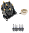 Distributor Rotor Cap & Spark Plugs Kit for Pontiac Oldsmobile GMC Chevy