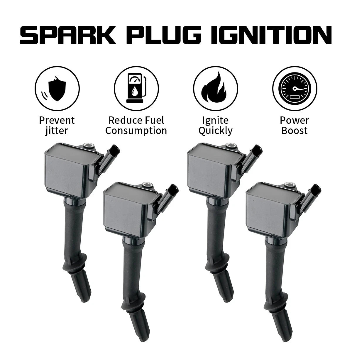 Set of 4 Ignition Coils for Chevrolet Malibu, Cruze, Buick Encore (OEM UF802)