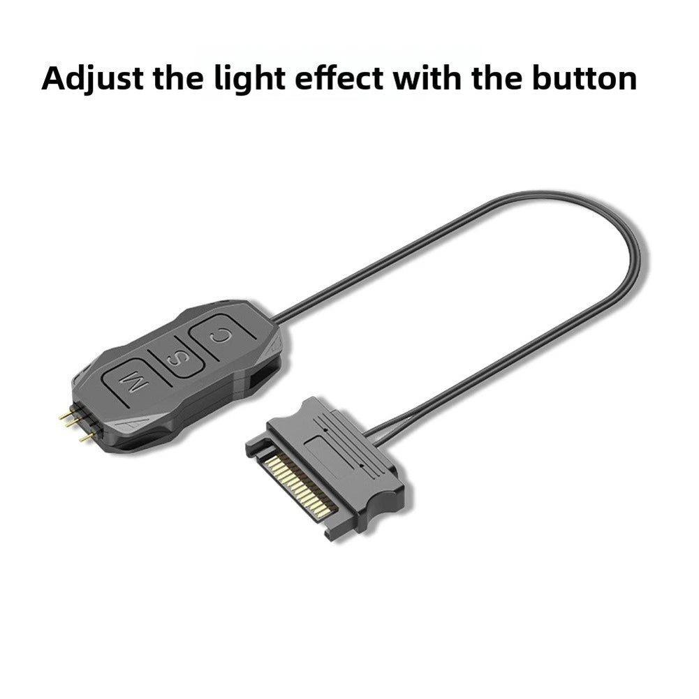ARGB Lighting Adapter 5V 3-Pin for SATA Powered RGB Fans LED Coolers