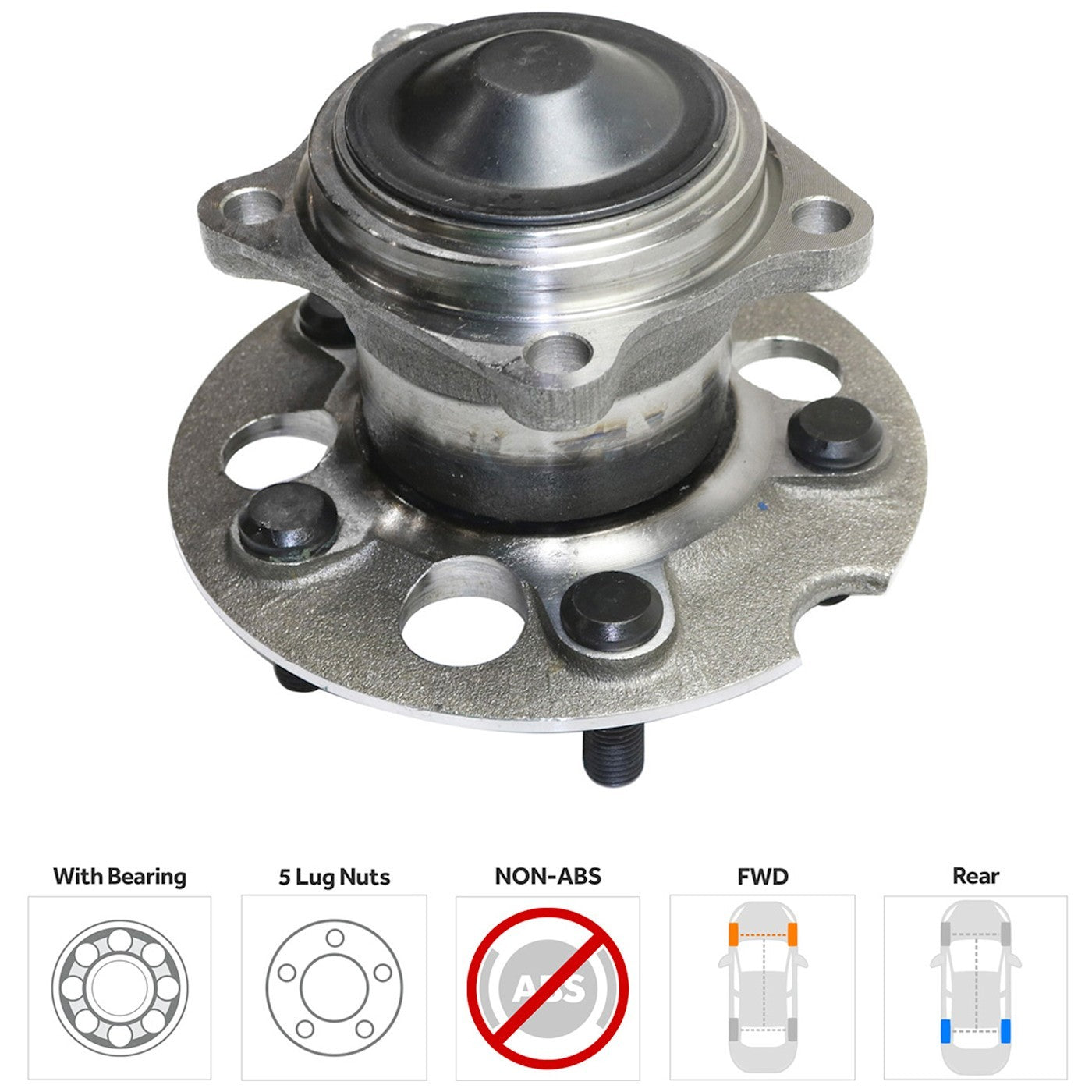 Wheel Hub for Toyota RAV4 (1996–2003) Rear Left or Right 5 Lug with Bearing