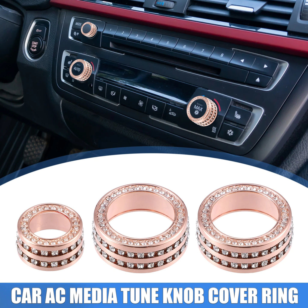Set of 3 AC Media Tune Knob Cover Rings for BMW 3 Series F30 (2012–2019)