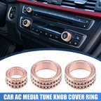 Set of 3 AC Media Tune Knob Cover Rings for BMW 3 Series F30 (2012–2019)