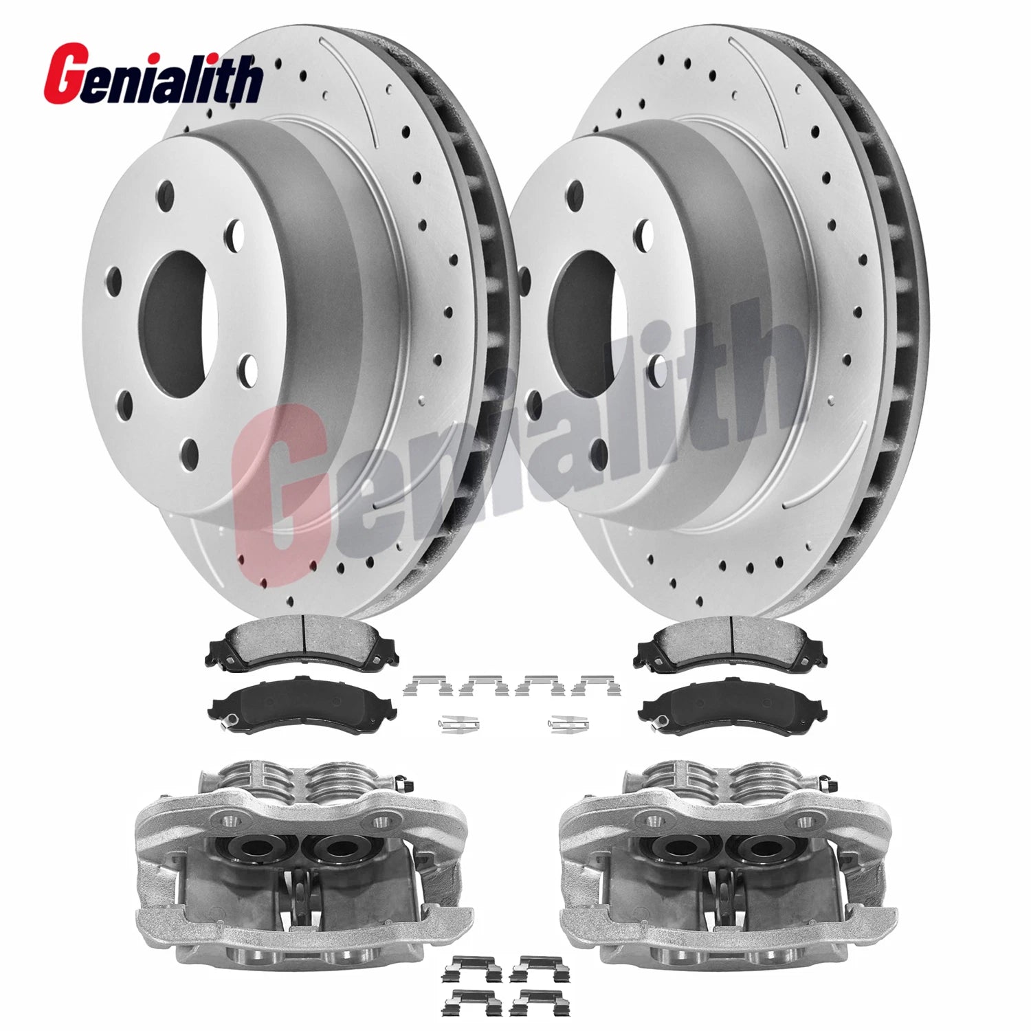 Rear Disc Rotors Brake Calipers Brake Pads for Chevy Silverado 1500 (2007–2019)