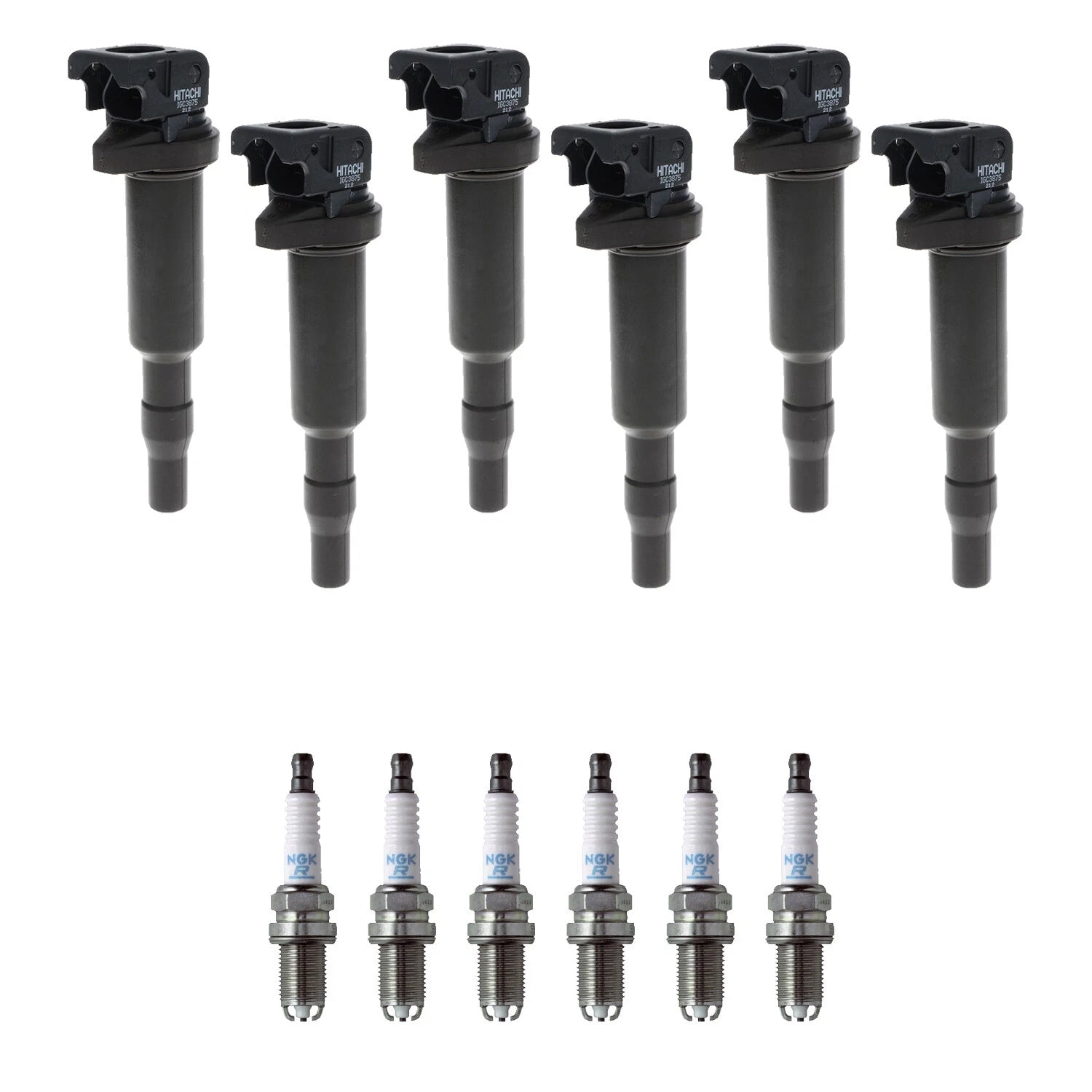 Set of 6 Ignition Coils & NGK Spark Plugs for BMW 325Ci 325i (2001–2006)