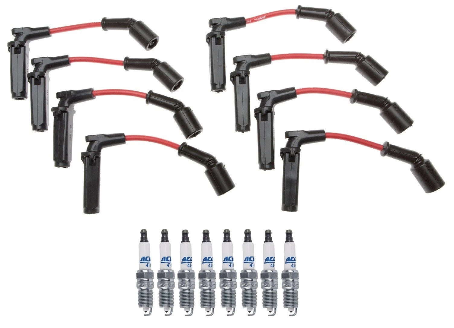 Set of 8 ACDelco Platinum Spark Plugs & Ignition Wire Set for GMC Chevy V8