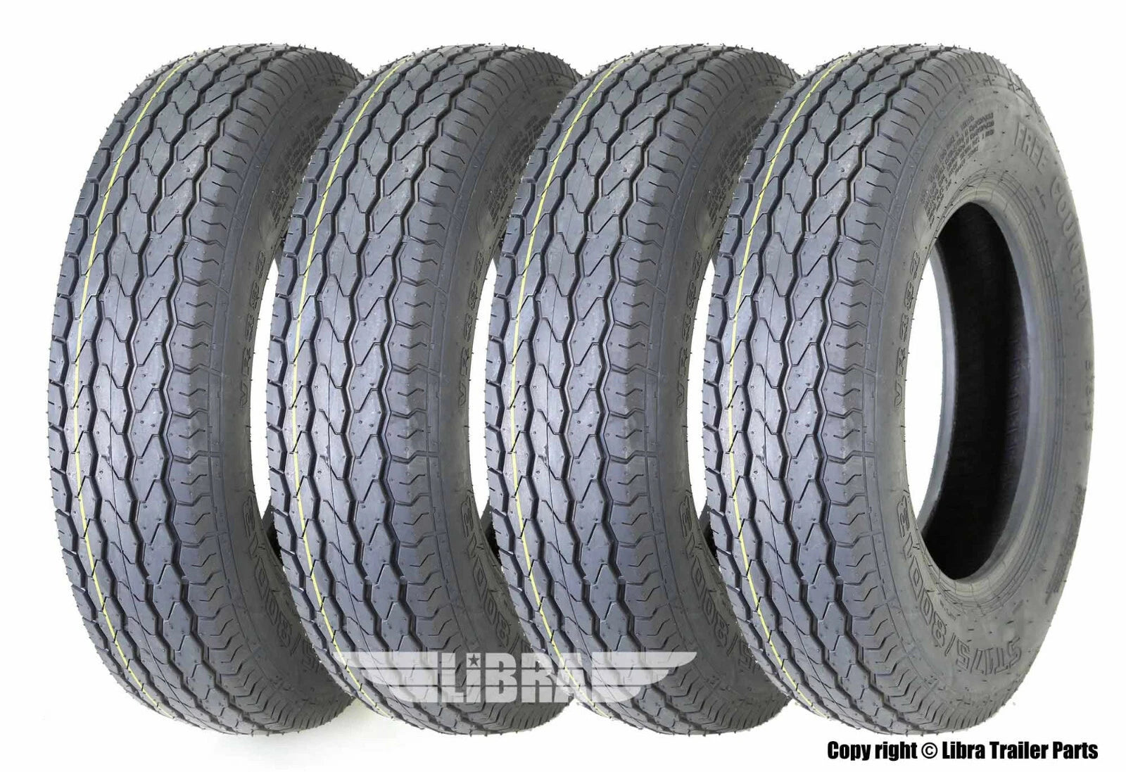 Set of 4 ST175/80D13 Trailer Tires 175 80 13 B78-13 Bias 6 Ply