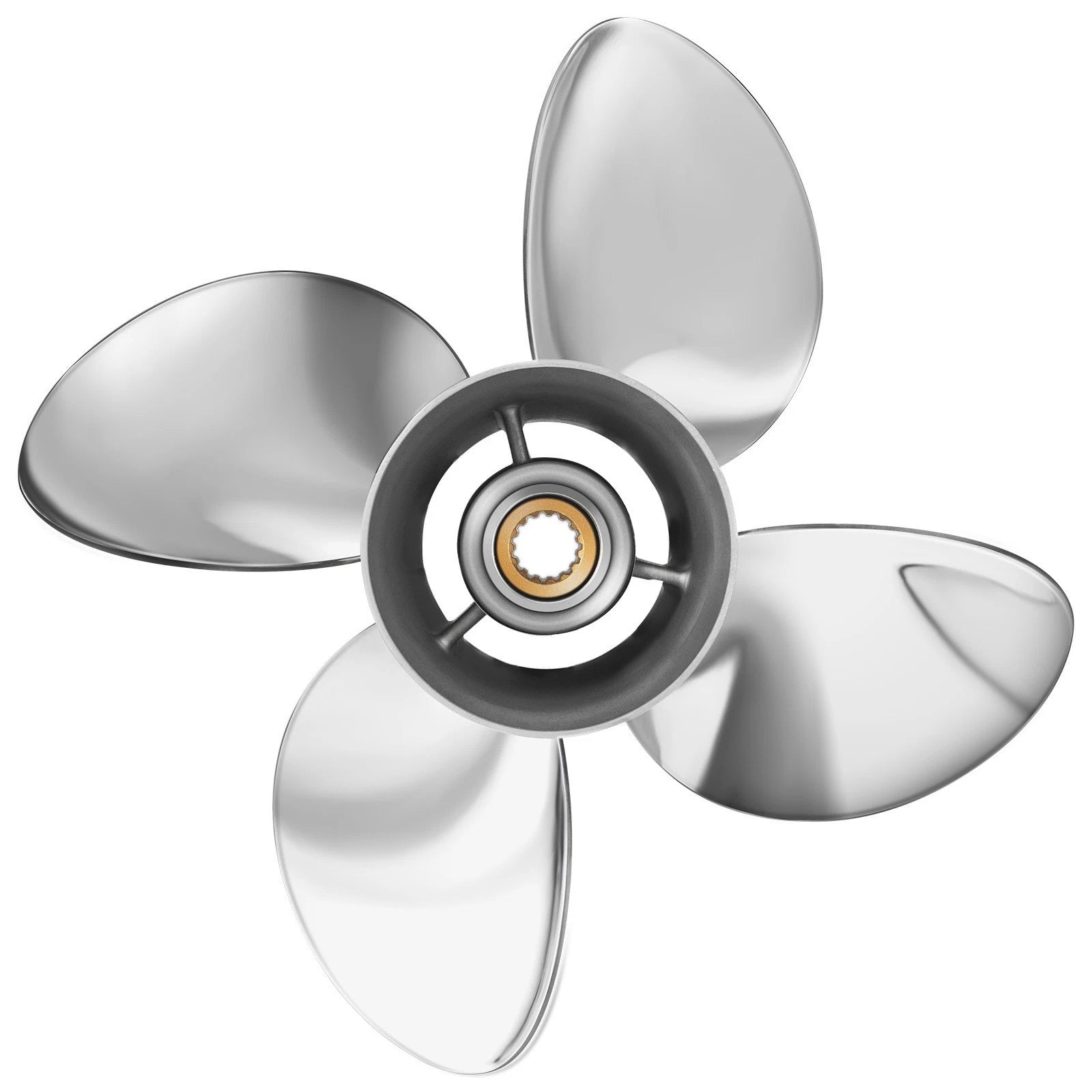 15 1/4X20 Stainless Boat Propeller for Tohatsu BF115-BF250 (15 Spline, RH, 4 Blade)