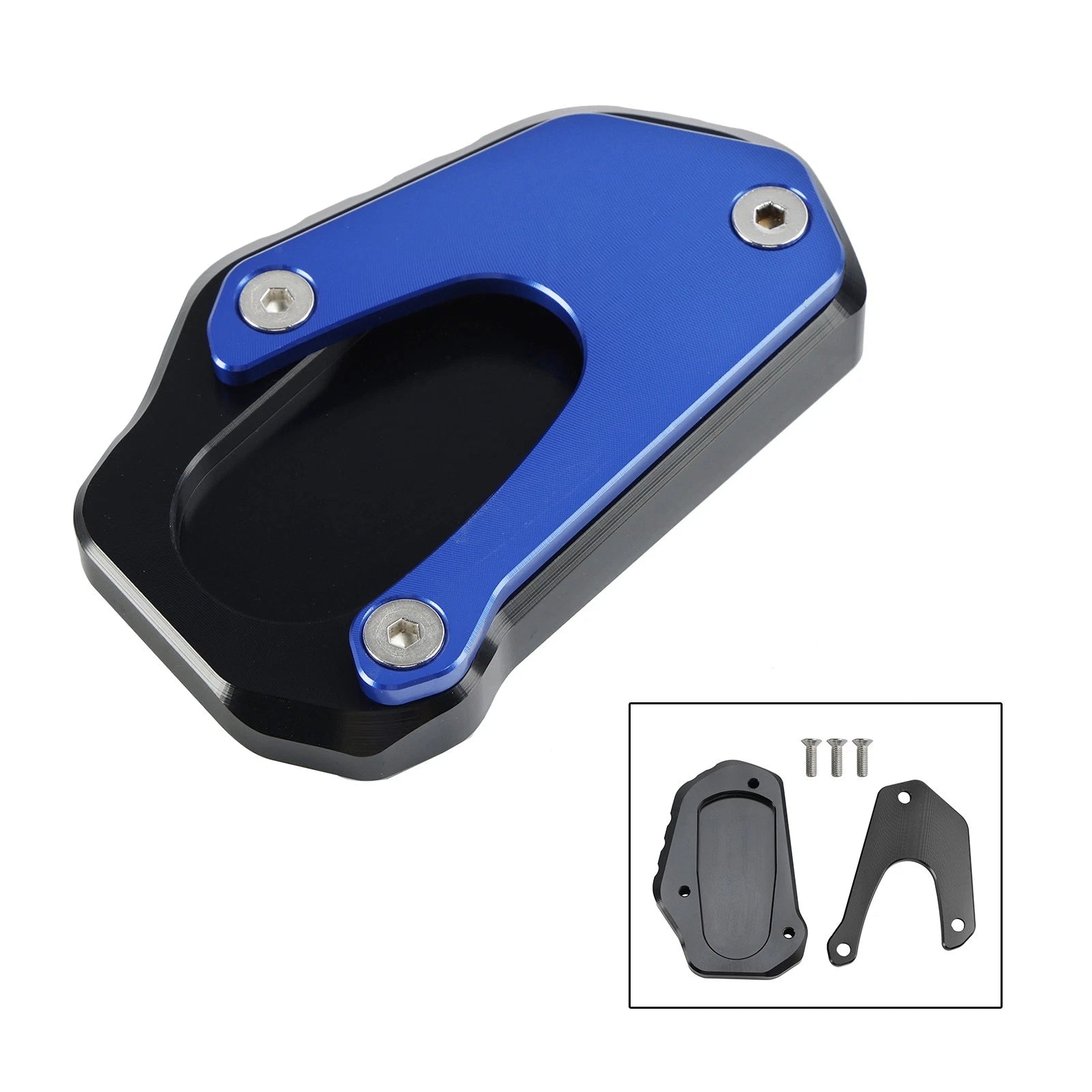 Kickstand Enlarger Plate Pad for Suzuki V-Strom DL1050XT (2020–2023) Blue