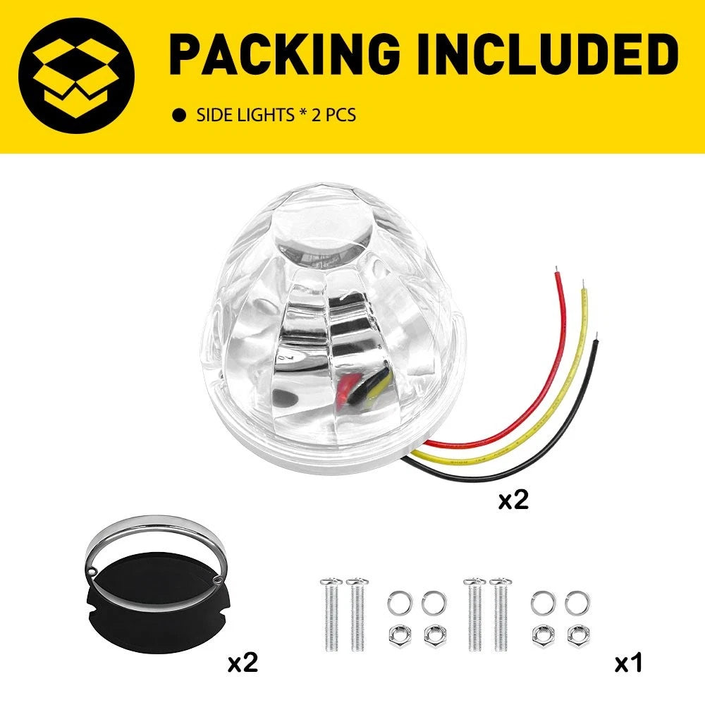 2X Watermelon Light for Universal Truck Trailer (Stainless Steel Ring)