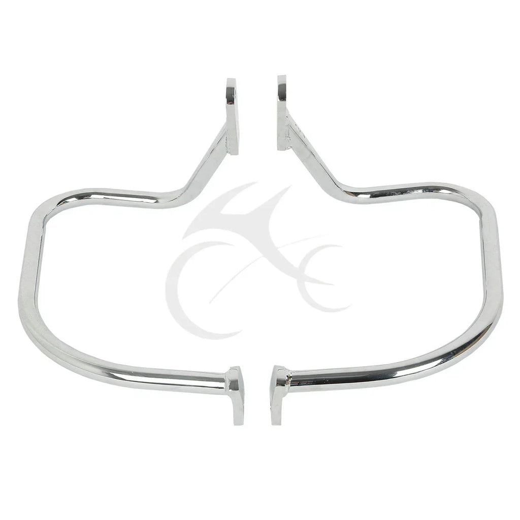 Black Chrome Rear Saddlebag Guard Bar for Harley Softail Heritage (1997-1999)