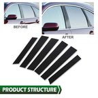 Set of 6 Black Window Pillar Post Covers for Honda CR-V (2007–2011)
