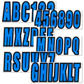 Set of 4 Blue Decal Stickers for Boat Numbers and Letters A-Z, 0-9