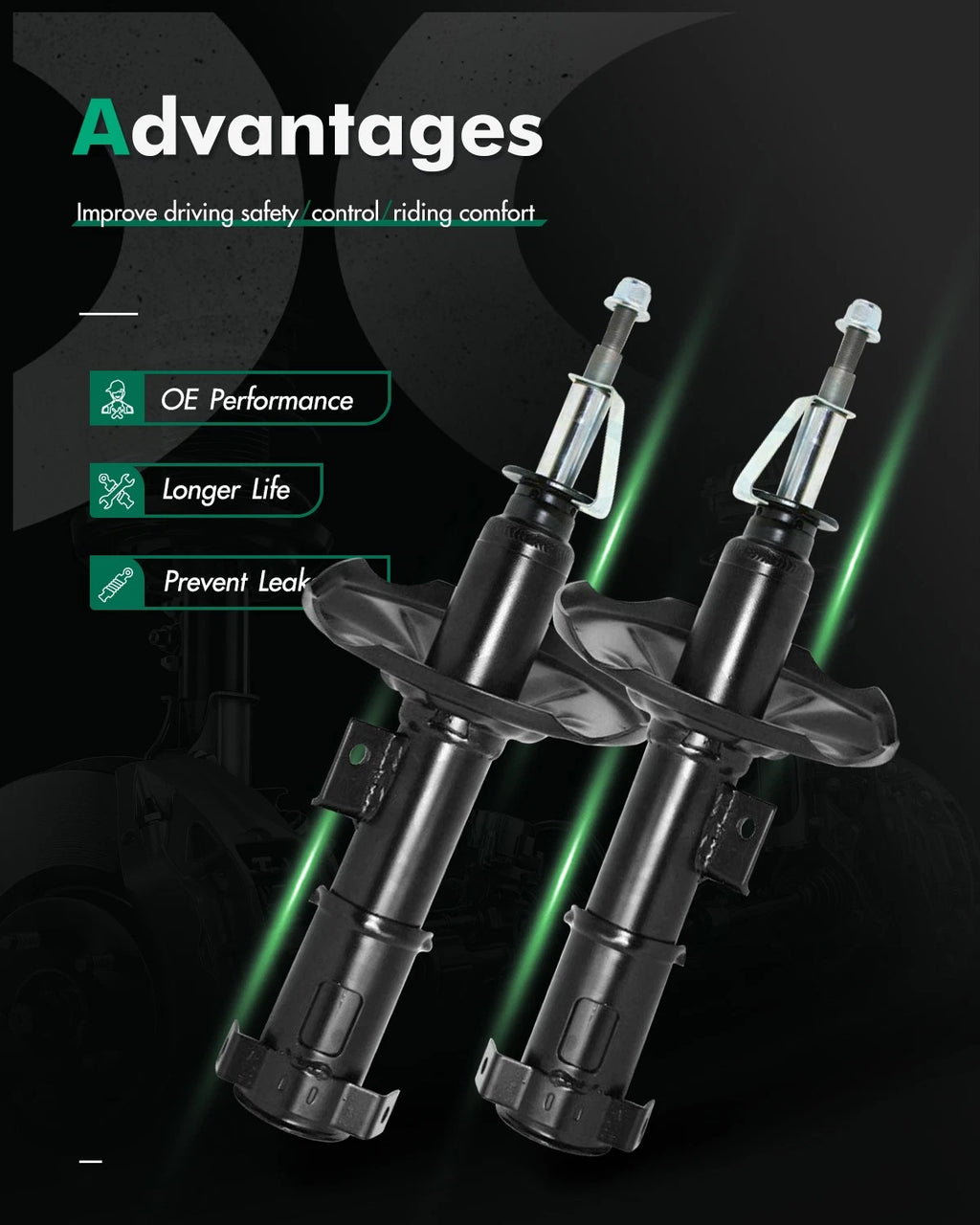 Set of 2 Front Shocks Struts for Mitsubishi Eclipse (2000–2005)